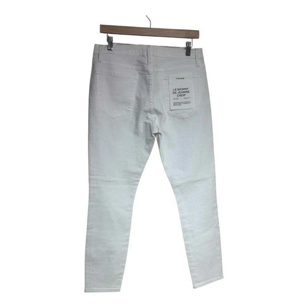 FRAME Le Skinny de Jeanne Crop‎ White Mid Rise Skinny Jeans - Picture 4 of 9